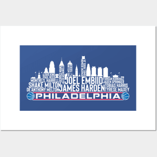 Philadelphia Basketball Team 23 Player Roster, Philadelphia City Skyline Posters and Art
